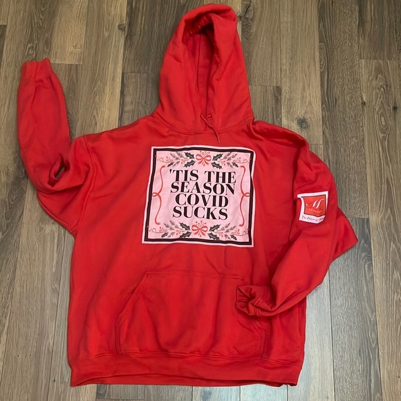 Tis the Season Covid Sucks Holiday Sweatshirt Hoodie - Picture 1 of 4